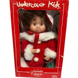 Vintage Santa's Best Undercover Kids Animated Christmas Girl Doll Emily 13" Tall
